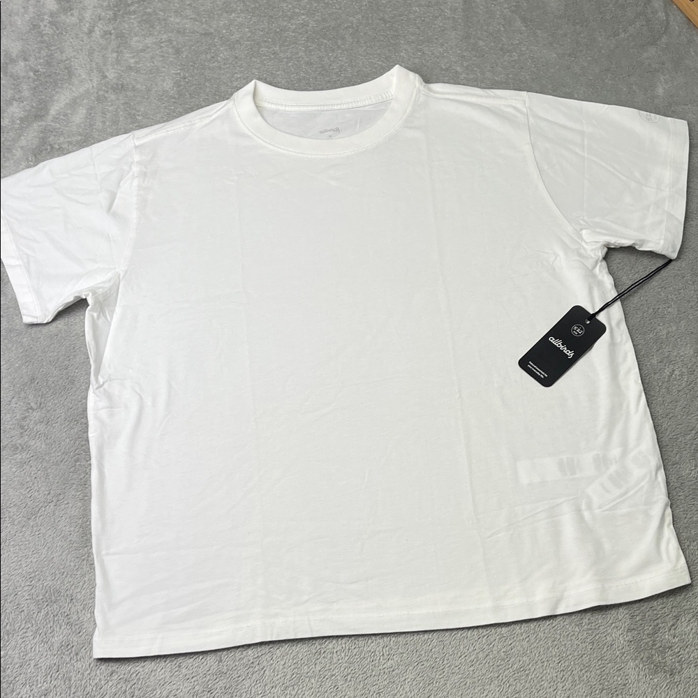 NEW Allbirds XL Women's 100% Organic Cotton Classic White Short Sleeve Tee